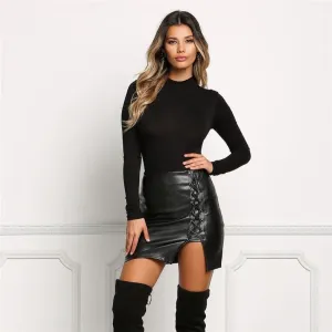 LORDXX Vegan Leather Mini Black Bandage
