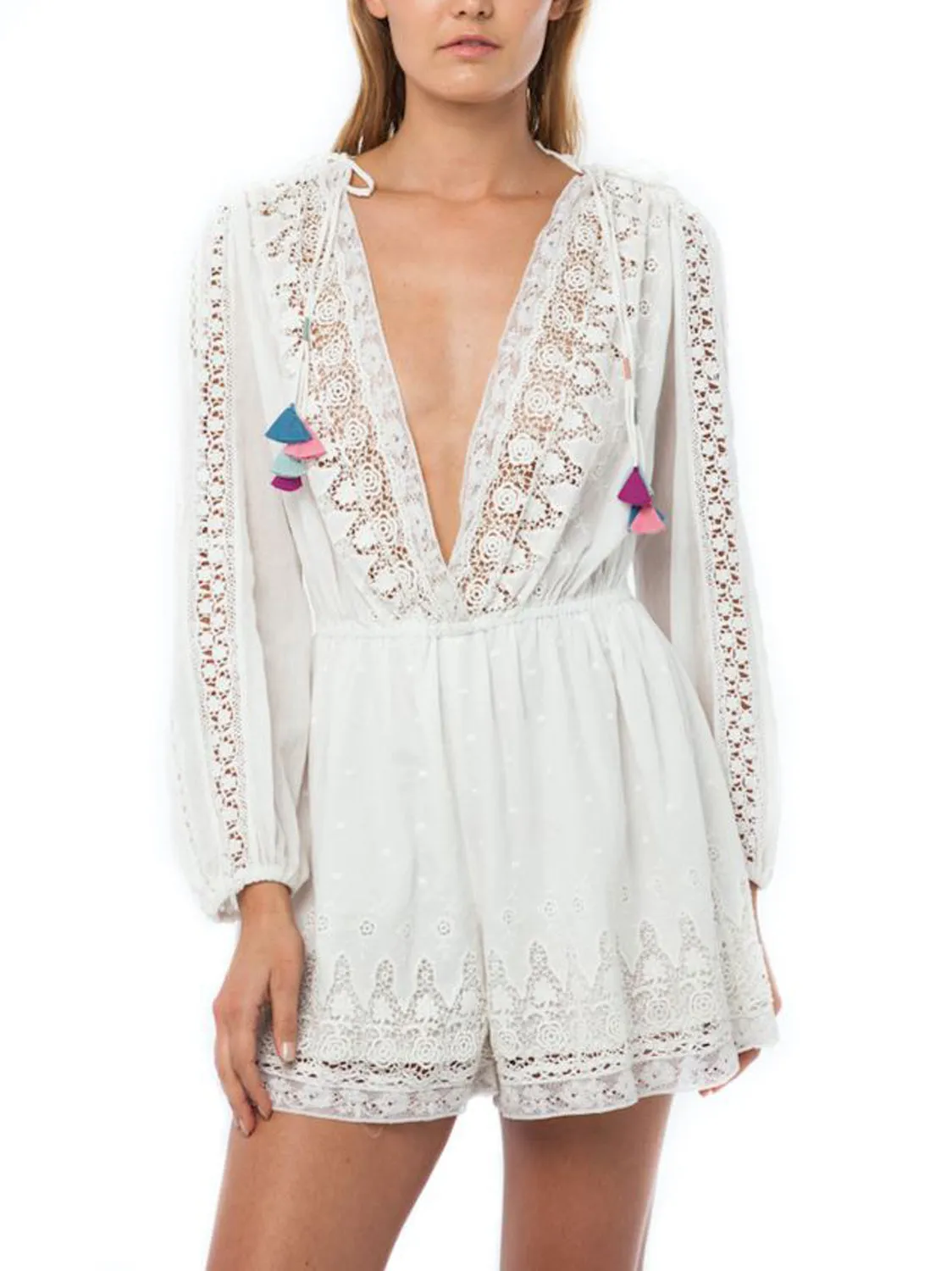 LOVESHACKFANCY Women's Anais Playsuit $345 NEW