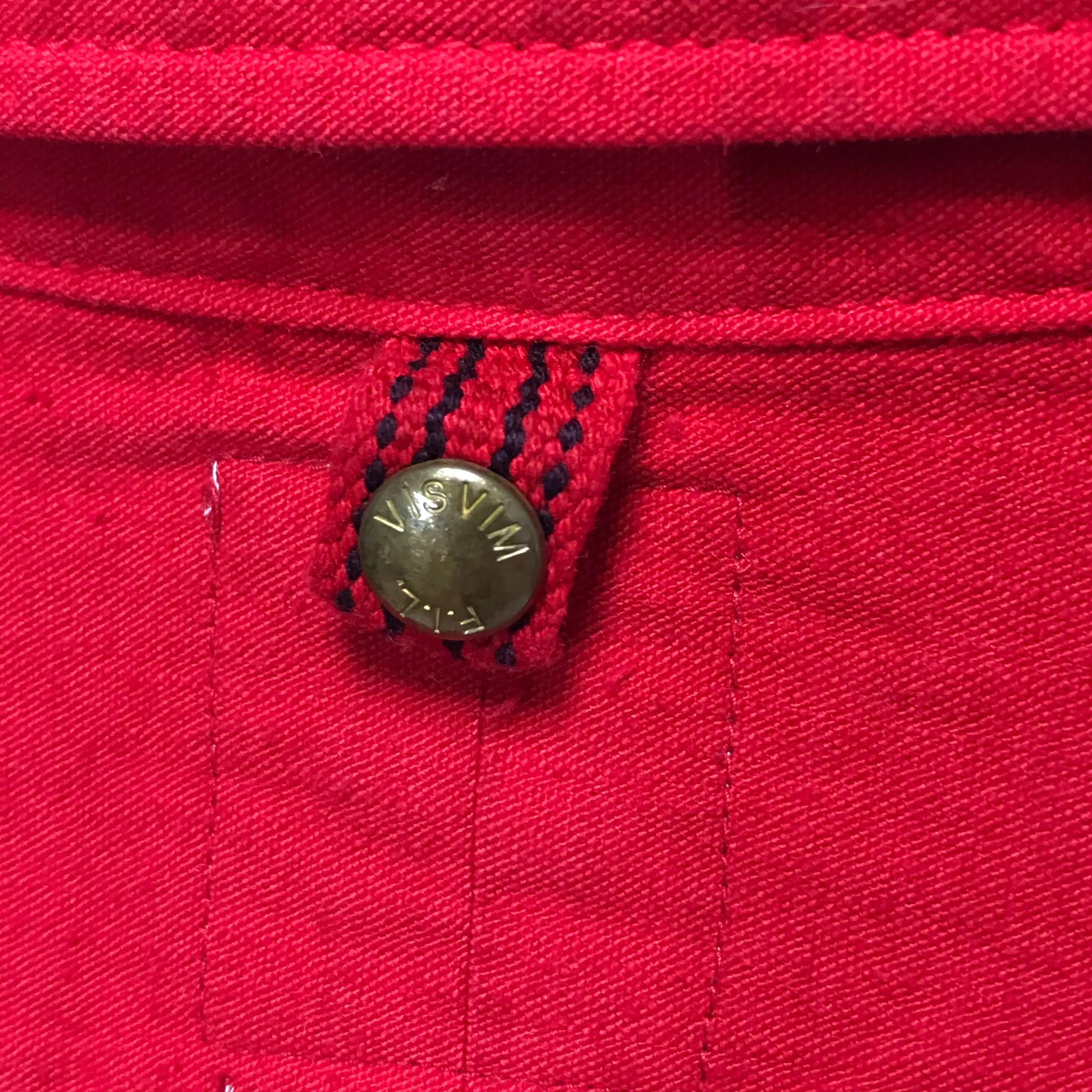 [M] Visvim 16AW LONG RIDER SHIRT KNIT BORDER L/S (OVERDYED) Red