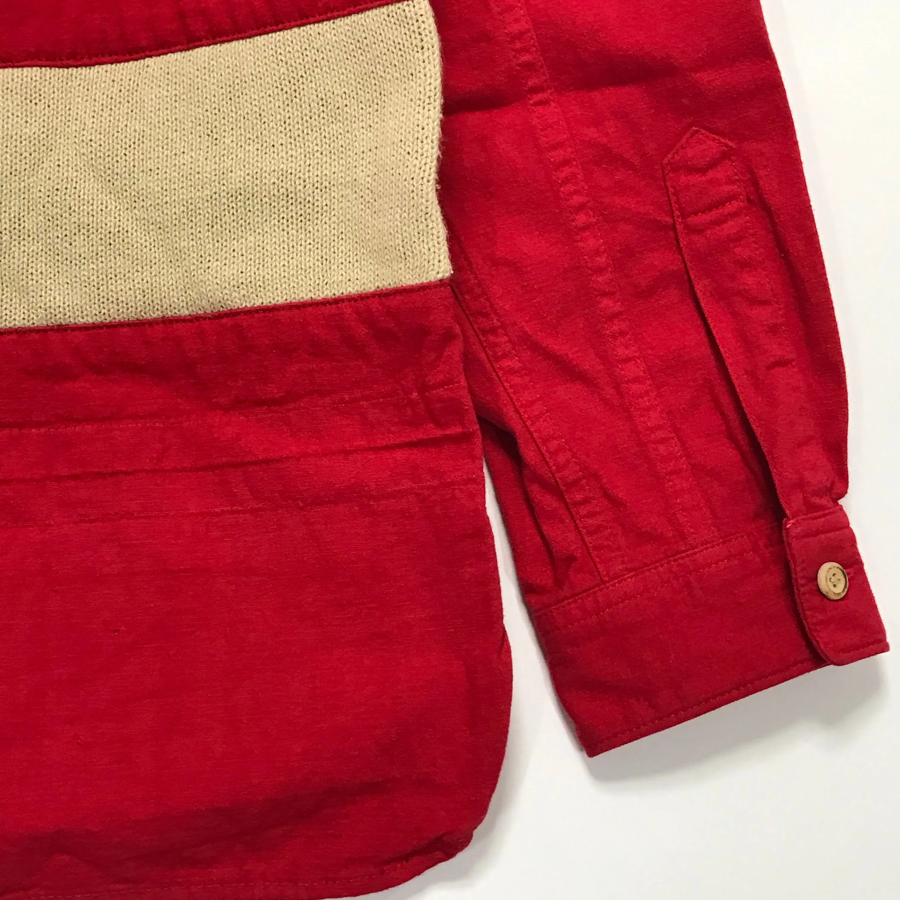 [M] Visvim 16AW LONG RIDER SHIRT KNIT BORDER L/S (OVERDYED) Red