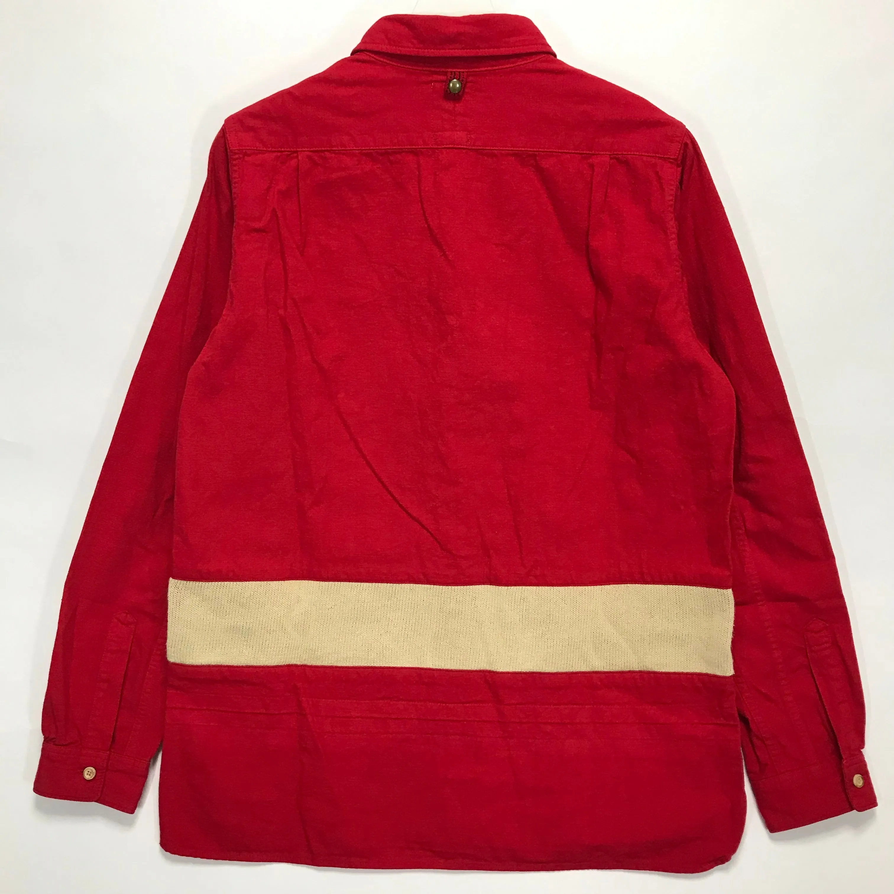 [M] Visvim 16AW LONG RIDER SHIRT KNIT BORDER L/S (OVERDYED) Red