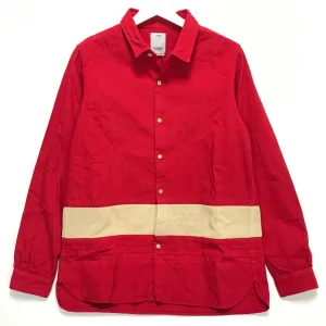 [M] Visvim 16AW LONG RIDER SHIRT KNIT BORDER L/S (OVERDYED) Red