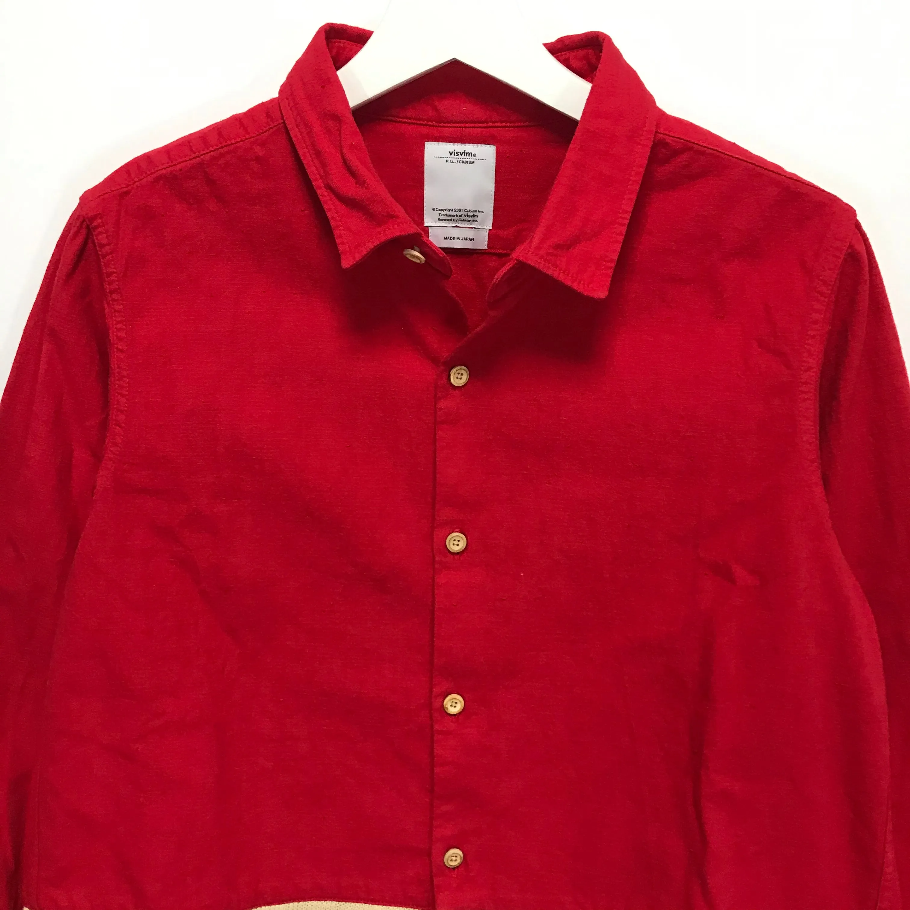 [M] Visvim 16AW LONG RIDER SHIRT KNIT BORDER L/S (OVERDYED) Red