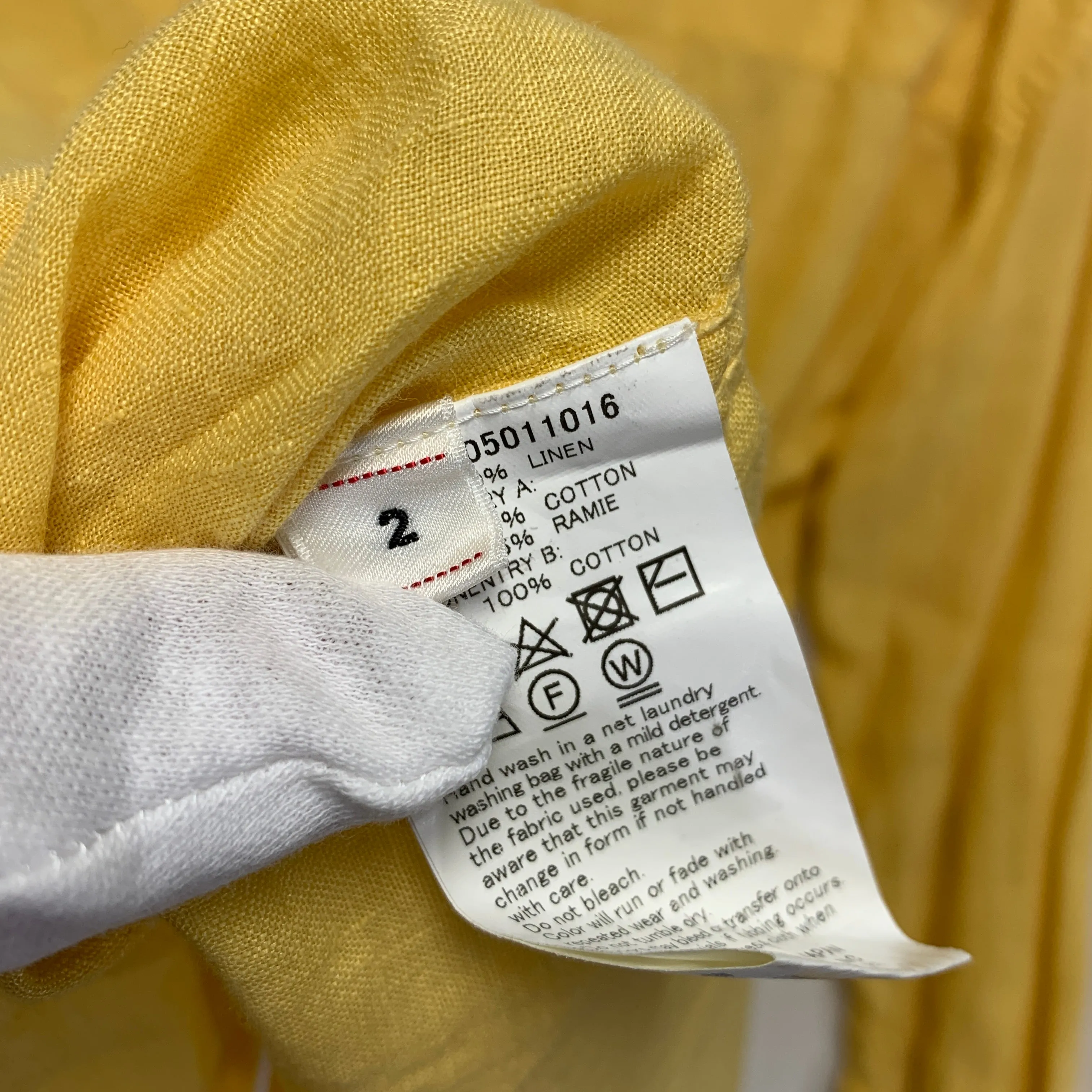 [M] VISVIM 18SS Lhamo Shirt Linen Yellow
