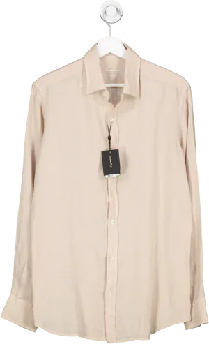 Massimo Dutti Beige 100% Linen Shirt UK M