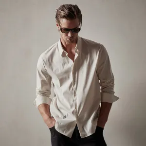 Matte Stretch Poplin Dress Shirt - Sand