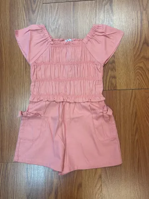 May Girls Twill Smock Bodice Romper