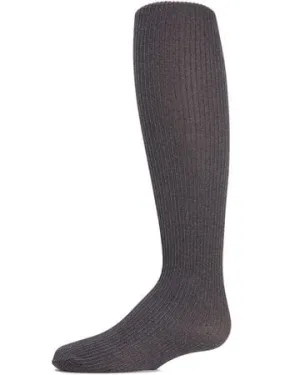 Memoi Girls Ribbed Opaque Tights - Heather Gray MK-209