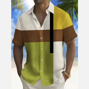 Men's Vintage Mid Century Modern Geometric Print Shirt