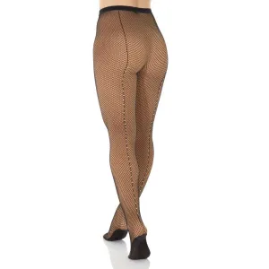 Mondor 328 Cabaret Fishnet Tight with Rhinestoned Back Seam in Black - Child
