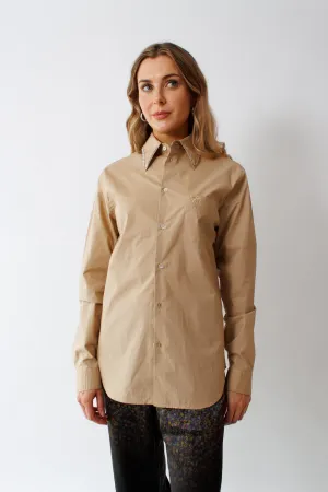 N°21 Beaded Collar Cotton Poplin Shirt