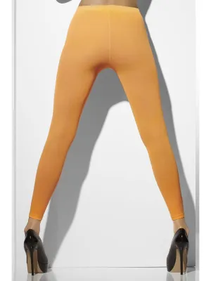 Neon Orange Opaque Footless Tights