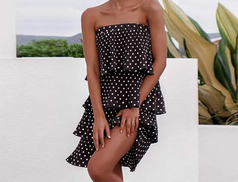 New Polka Dot Laminated Cake Versatile Skirt
