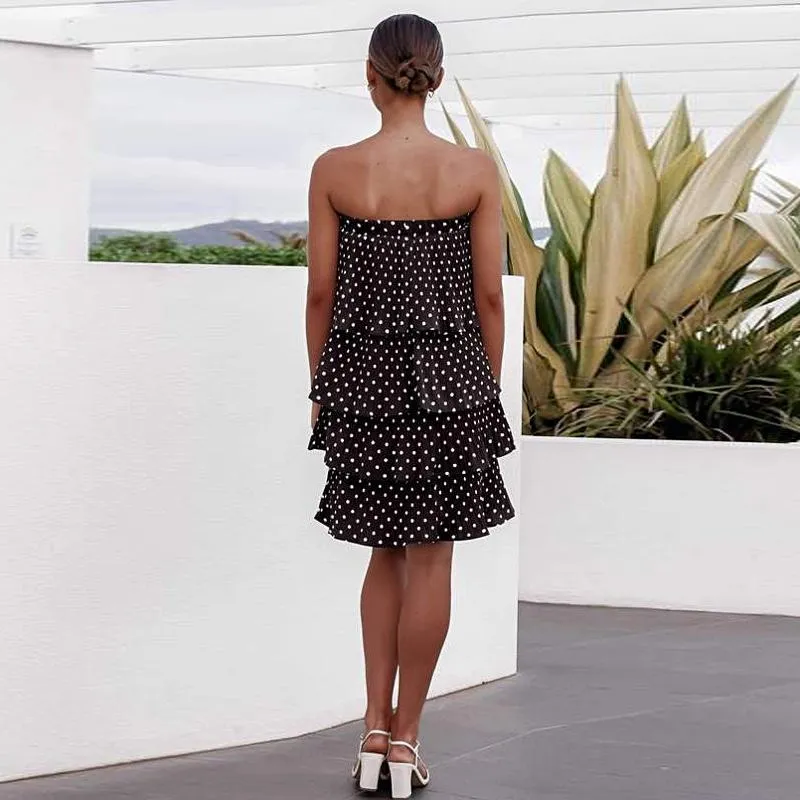 New Polka Dot Laminated Cake Versatile Skirt