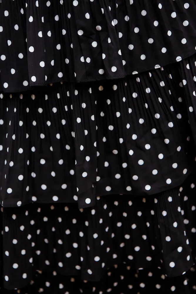 New Polka Dot Laminated Cake Versatile Skirt
