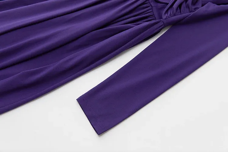 Nicandra Frenulum Gathered Waist Slim A-LINE Long Dress