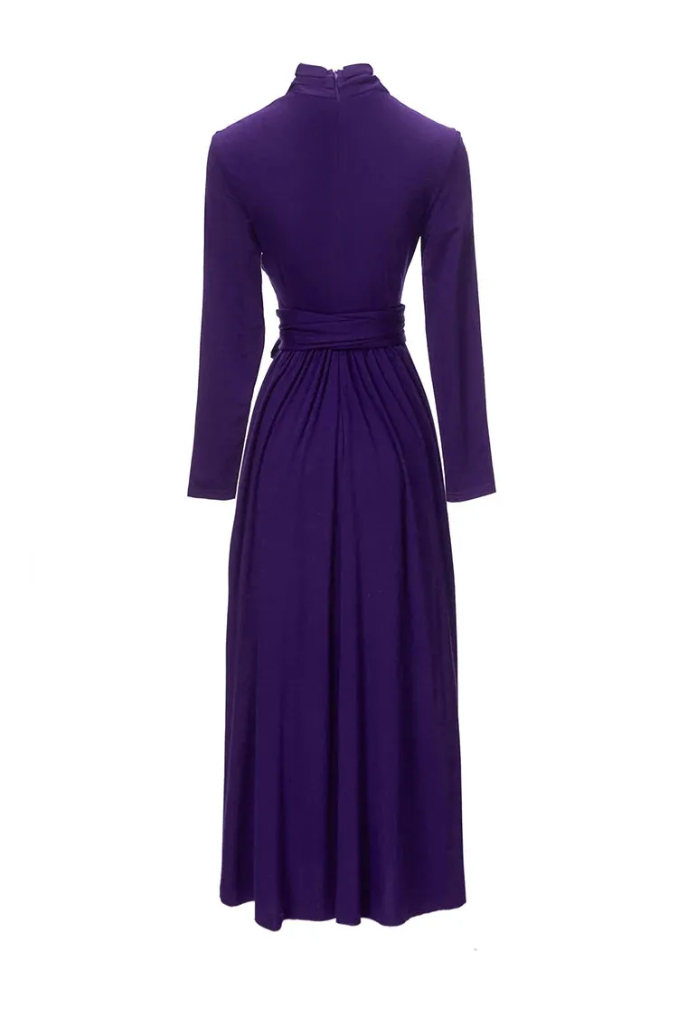 Nicandra Frenulum Gathered Waist Slim A-LINE Long Dress
