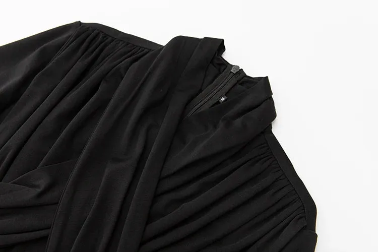 Nicandra Frenulum Gathered Waist Slim A-LINE Long Dress