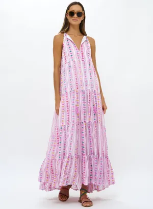 Oliphant Long Tiered Tassel Dress - Trapeze Lilac
