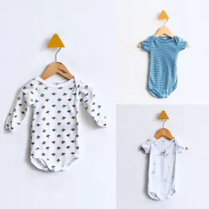 Onesie Bundle - Flowers Fish & Stripes // 6M