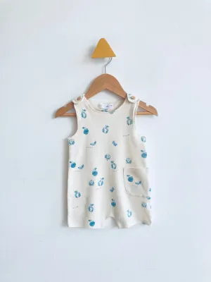 Orange-Print Romper // 3-6M