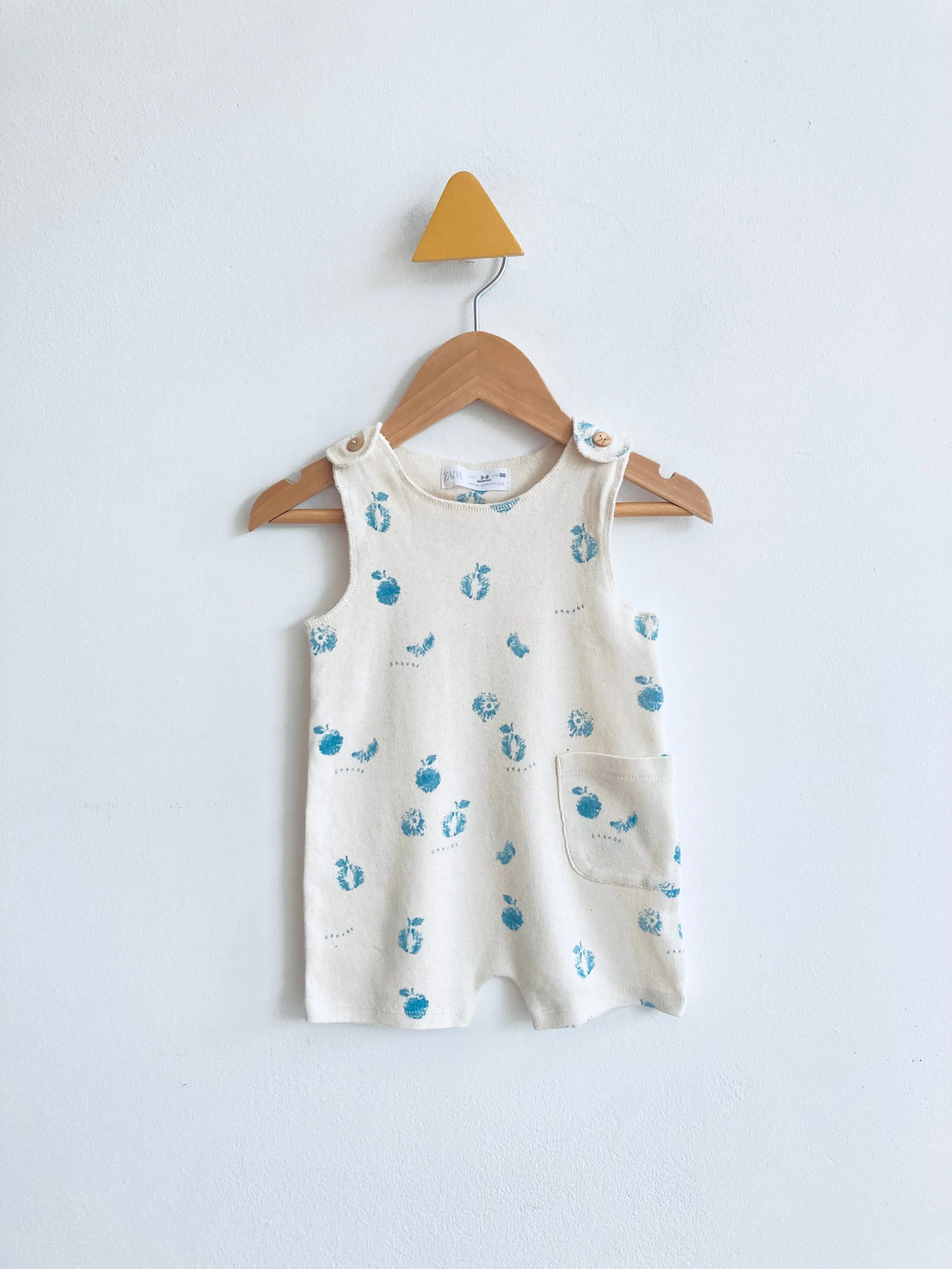 Orange-Print Romper // 3-6M