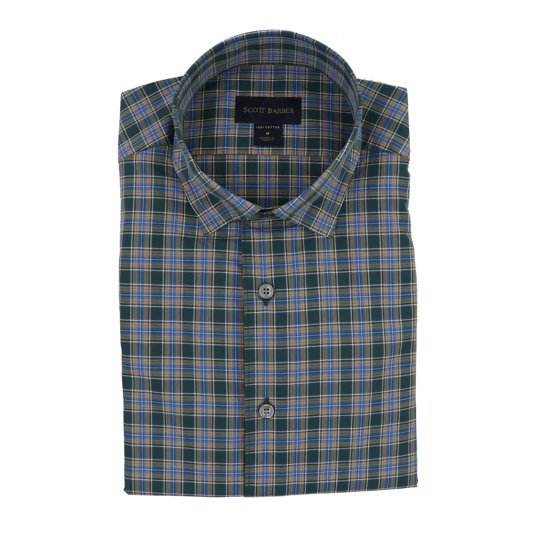 Organic Cotton Evergreen Plaid Sport Shirt