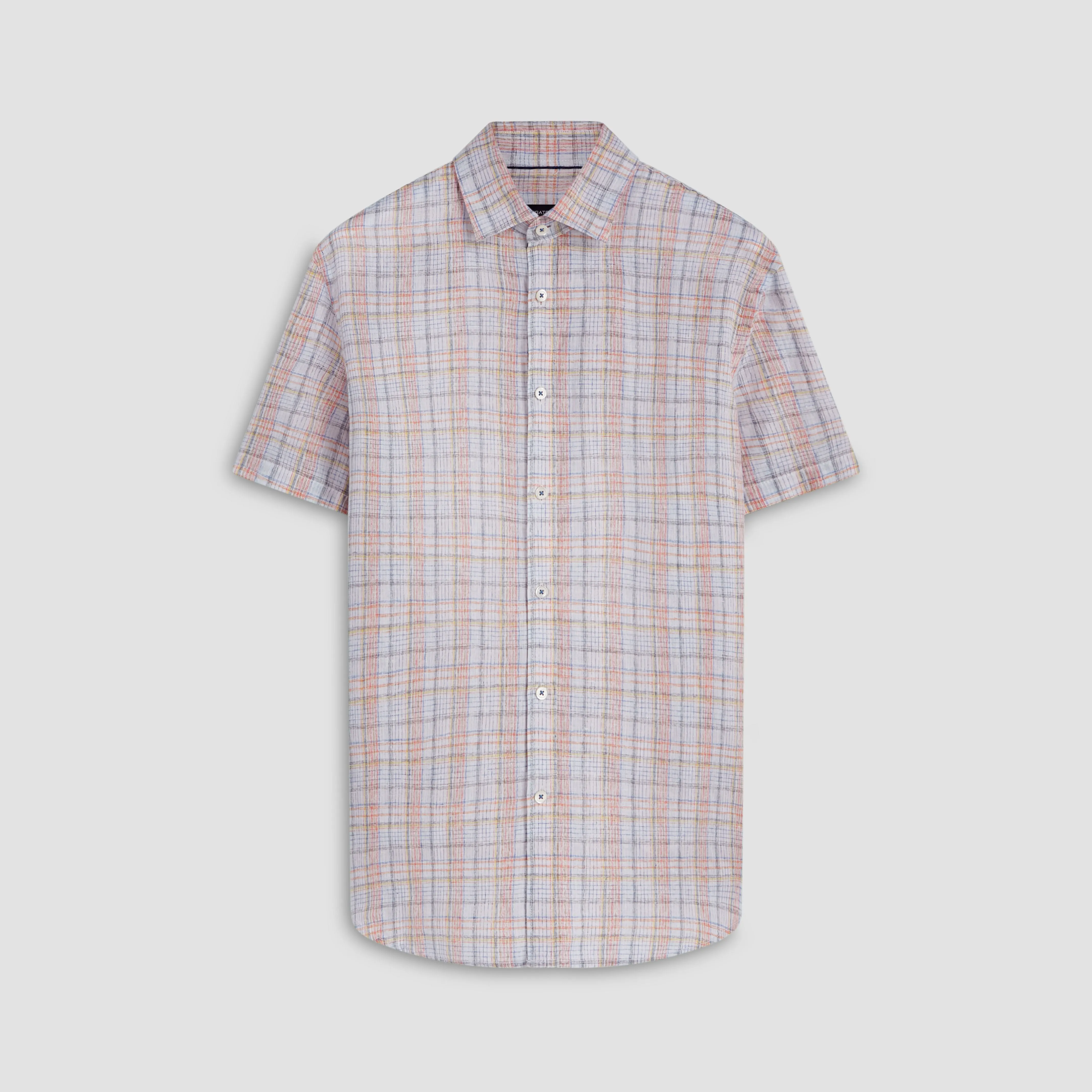 Orson Multi Check Short Sleeve Linen Shirt
