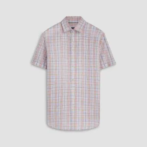 Orson Multi Check Short Sleeve Linen Shirt
