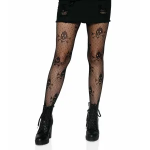 Pirate Net Skull Tights