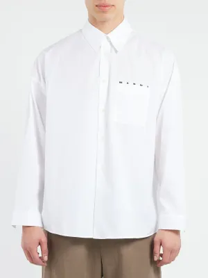 Poplin Shirt with Peeping Marni Logo