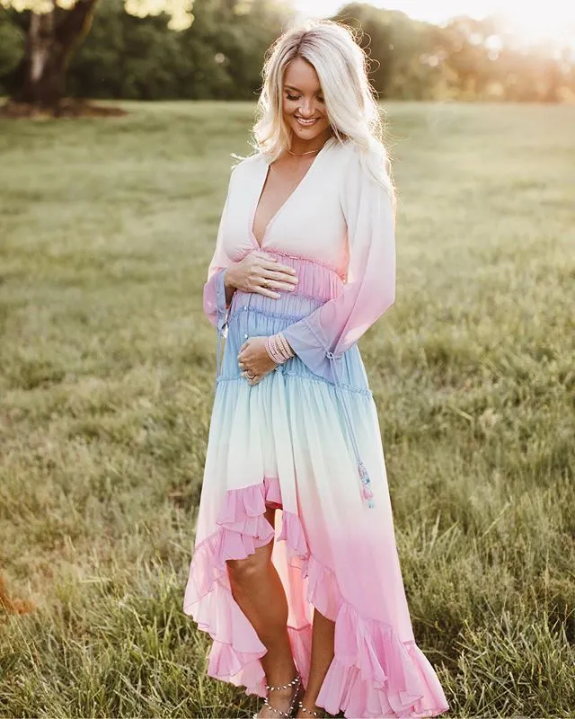 rainbow holiday long beach dress