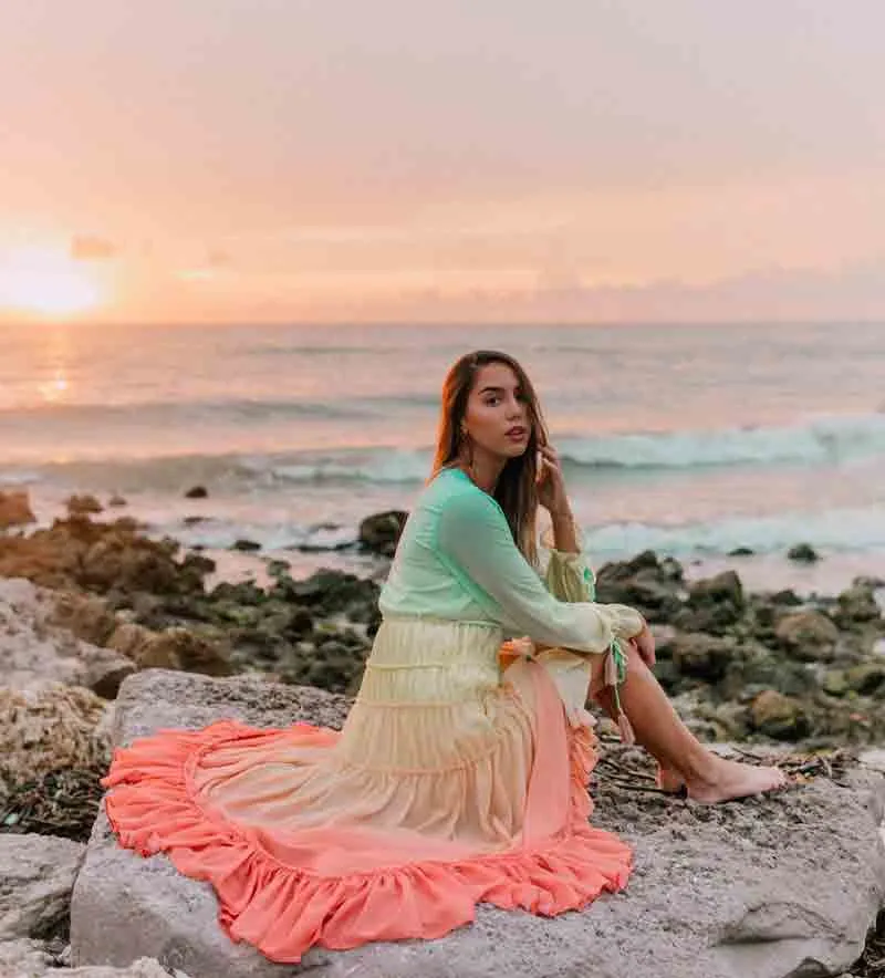 rainbow holiday long beach dress