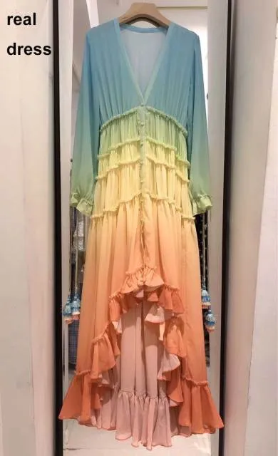 rainbow holiday long beach dress
