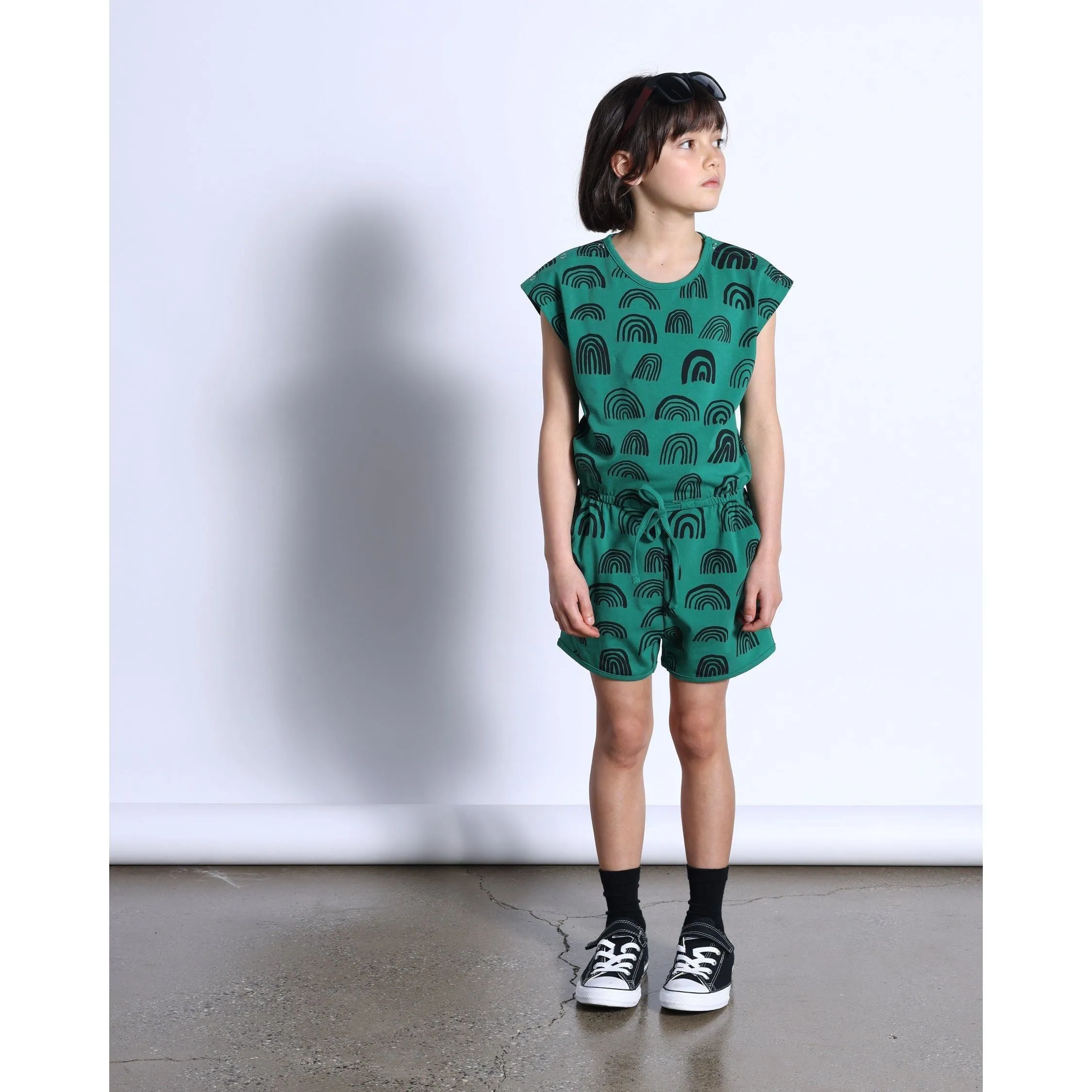Rainbows Playsuit- Kelly Green
