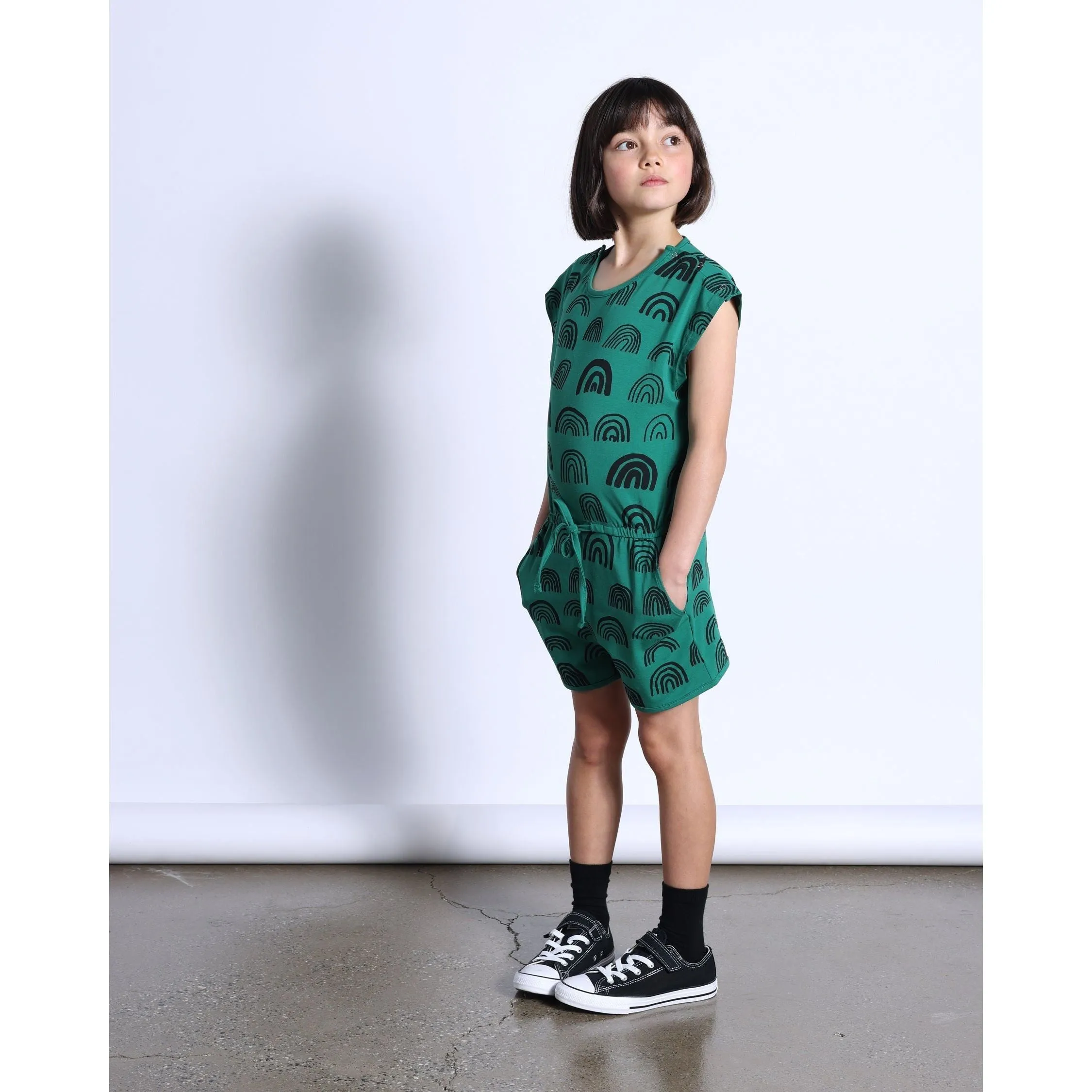 Rainbows Playsuit- Kelly Green