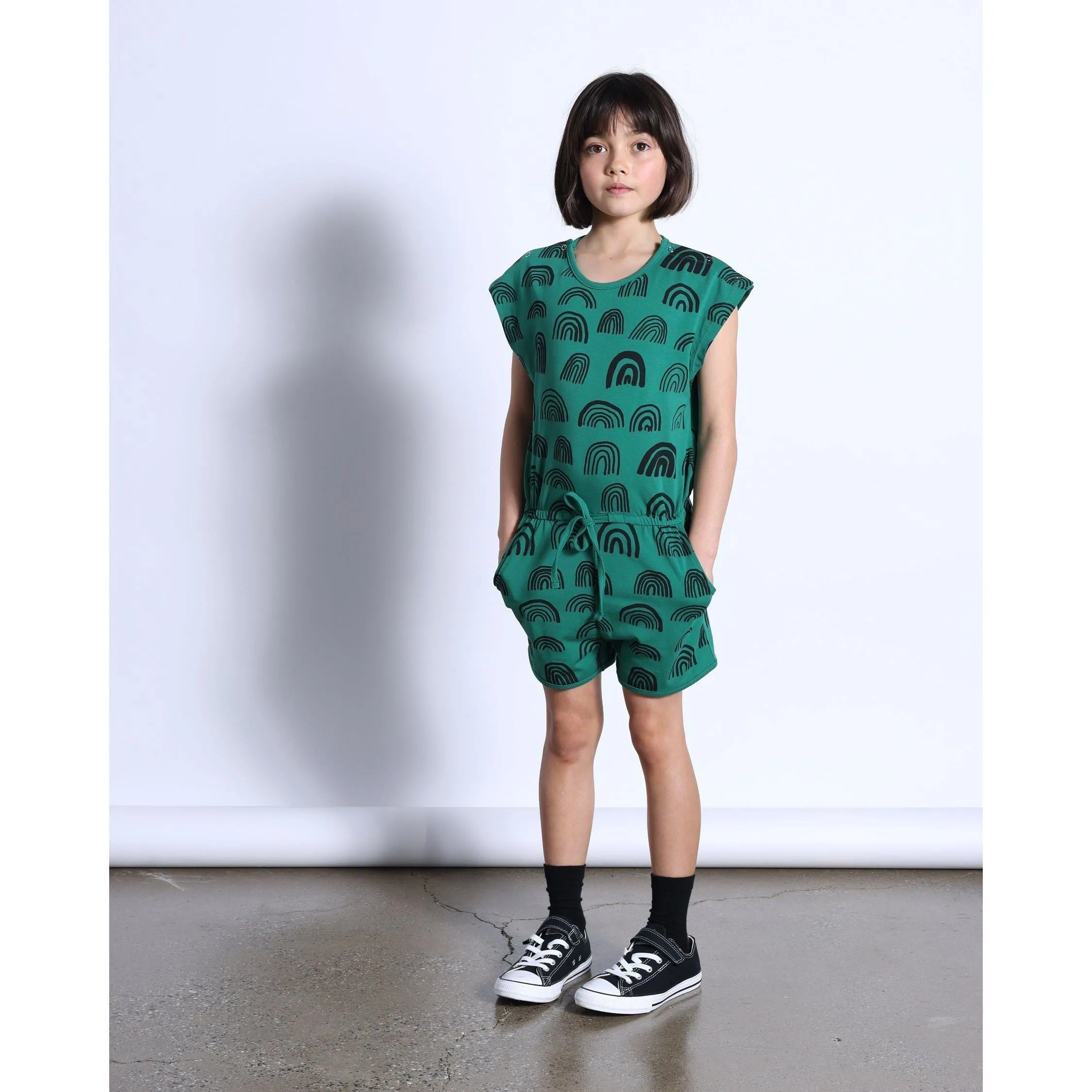Rainbows Playsuit- Kelly Green