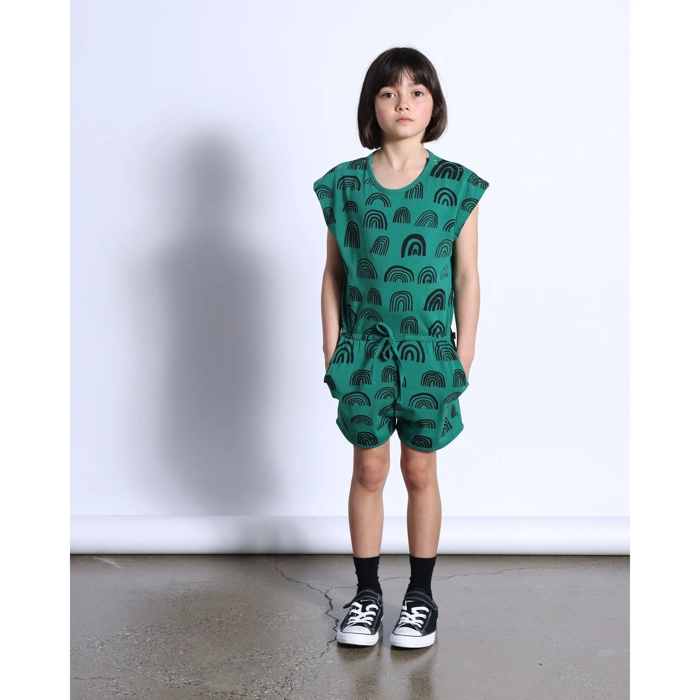 Rainbows Playsuit- Kelly Green