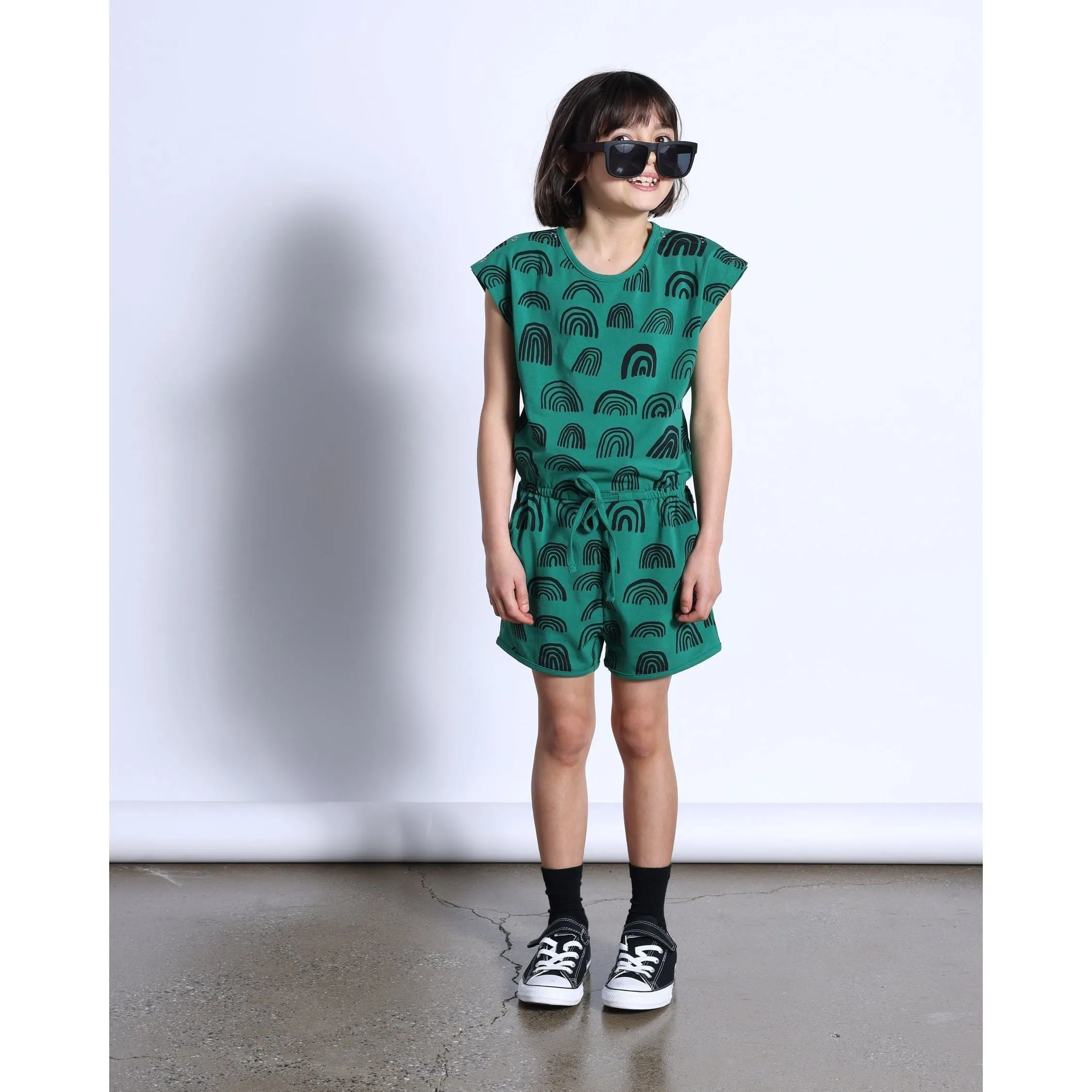 Rainbows Playsuit- Kelly Green