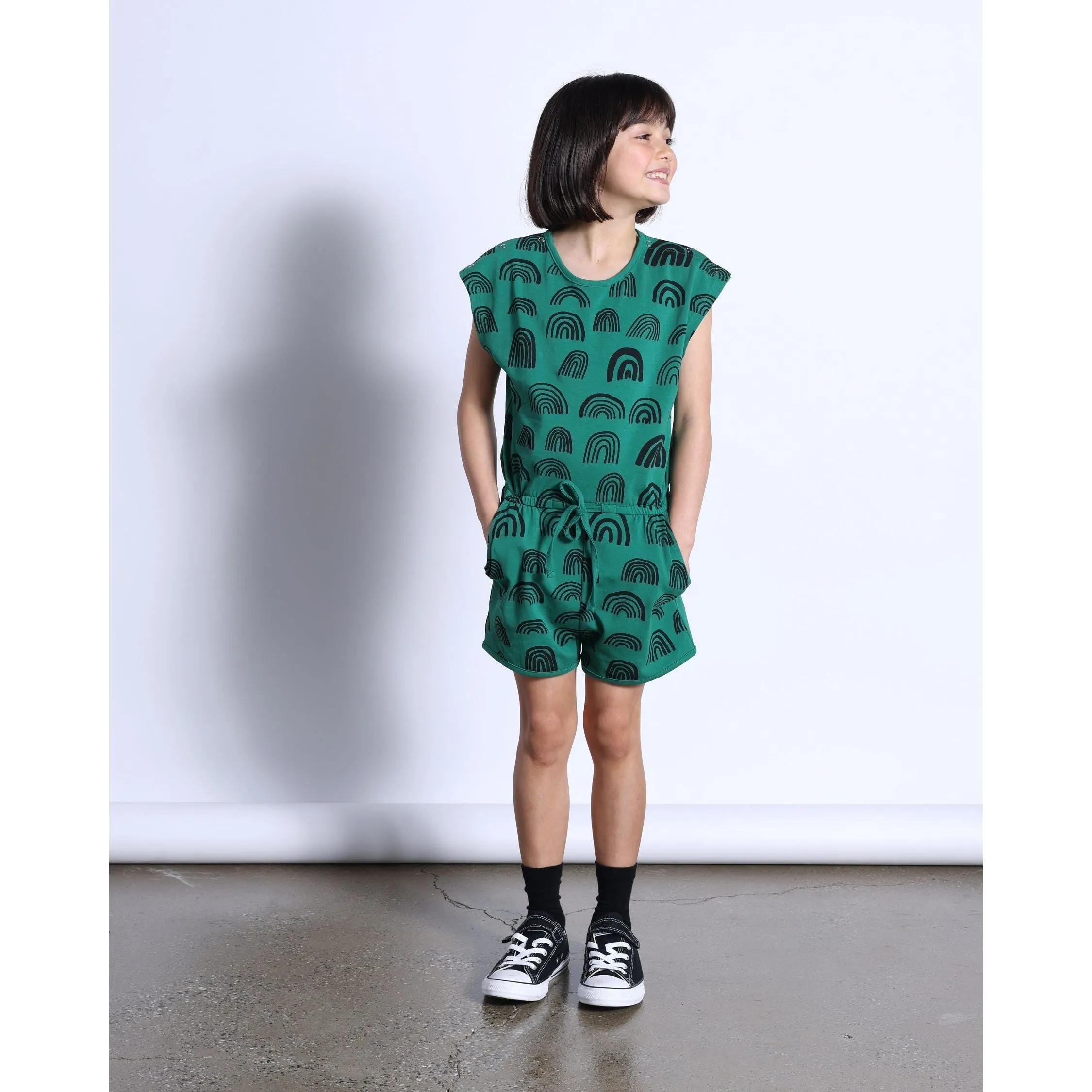 Rainbows Playsuit- Kelly Green