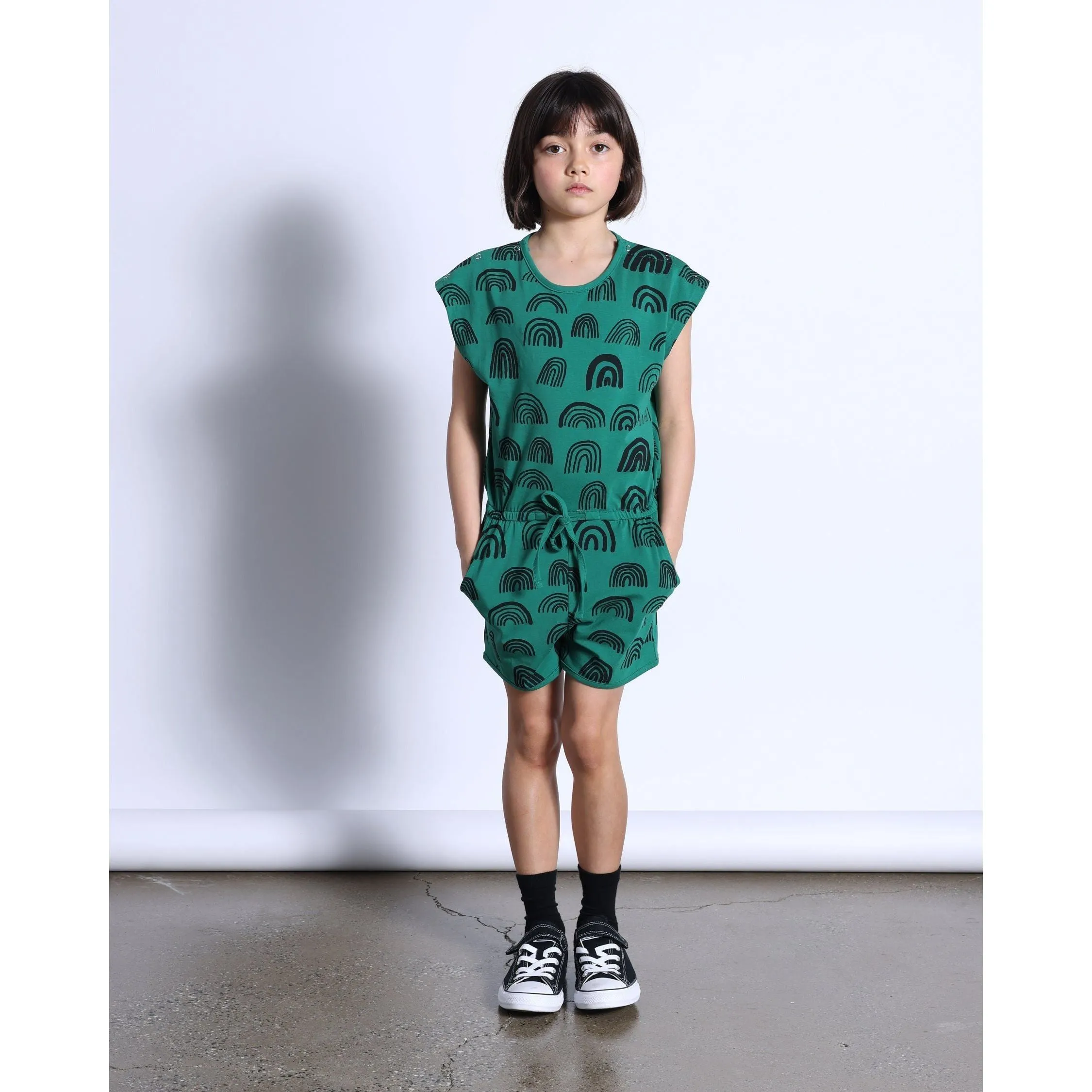 Rainbows Playsuit- Kelly Green