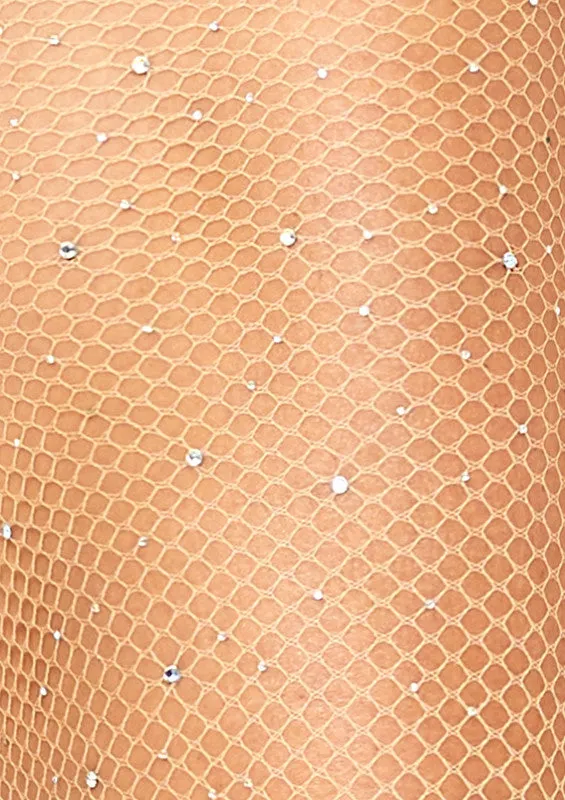 Rhinestone Fishnet Tights - One Size