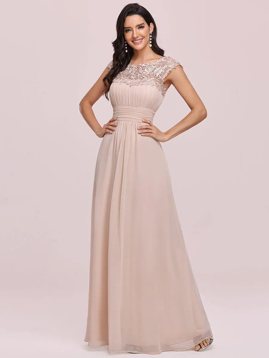Robe de demoiselle d'honneur Maxi longue à taille Empire A Line