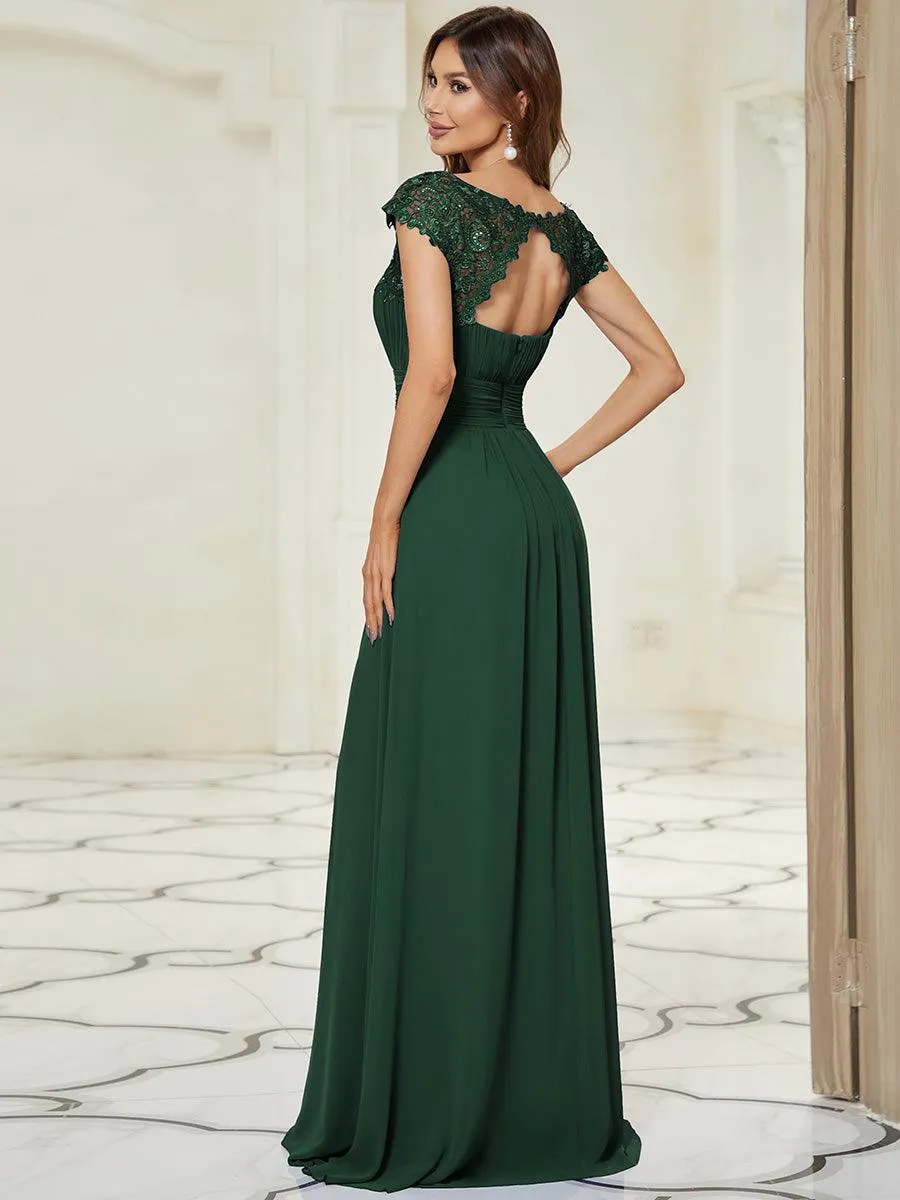 Robe de demoiselle d'honneur Maxi longue à taille Empire A Line