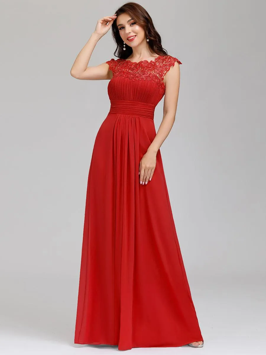 Robe de demoiselle d'honneur Maxi longue à taille Empire A Line
