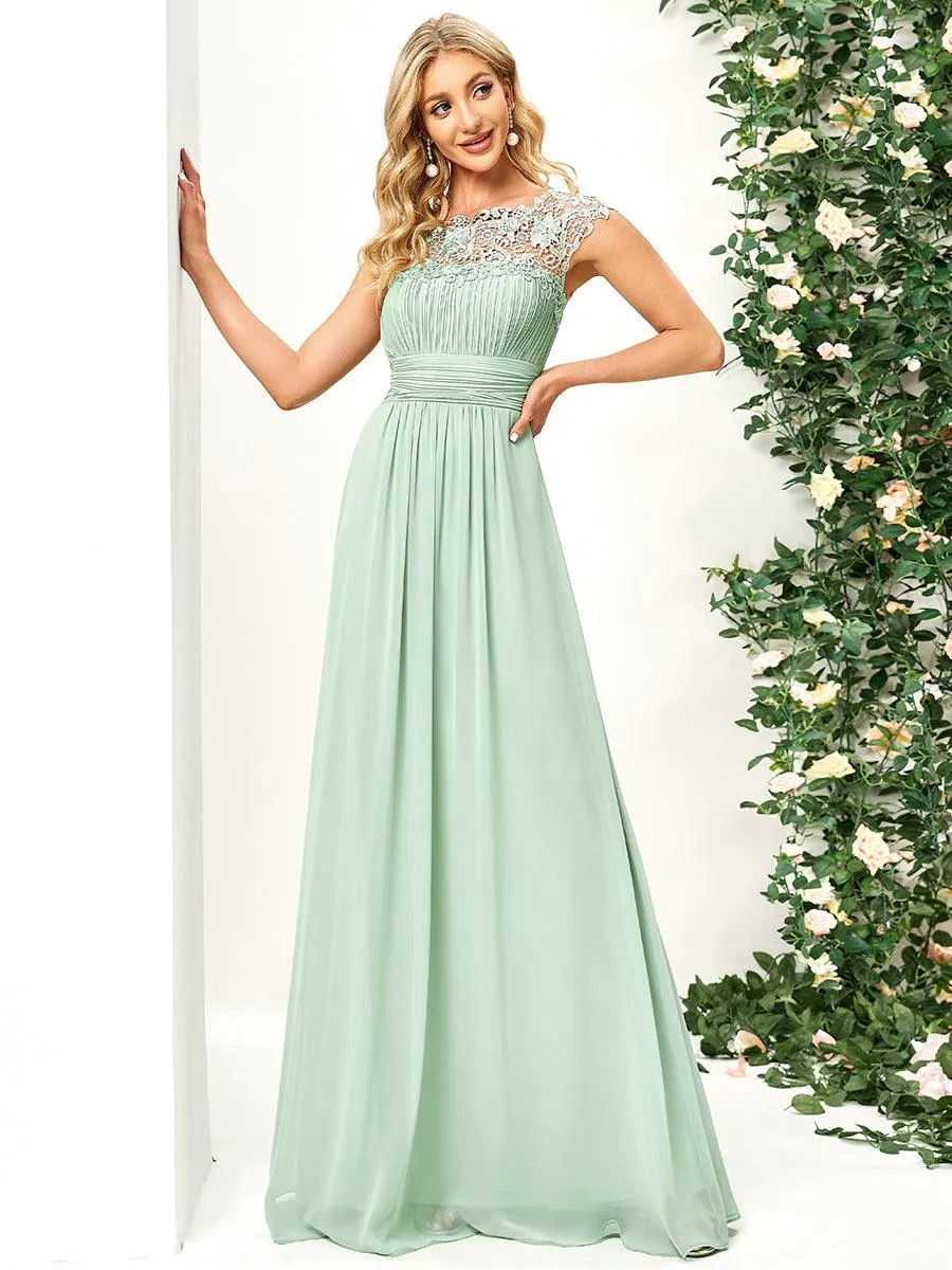 Robe de demoiselle d'honneur Maxi longue à taille Empire A Line