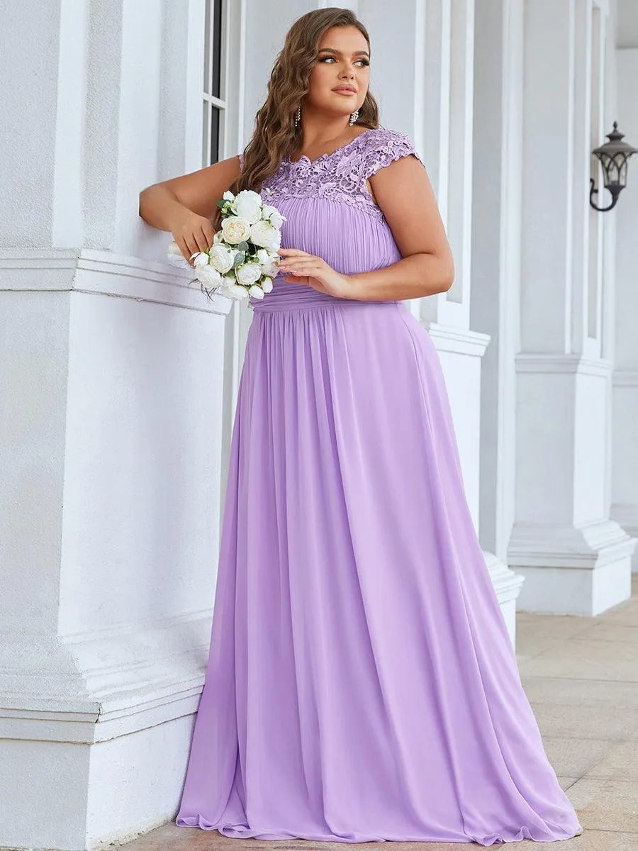 Robe de demoiselle d'honneur Maxi longue à taille Empire A Line