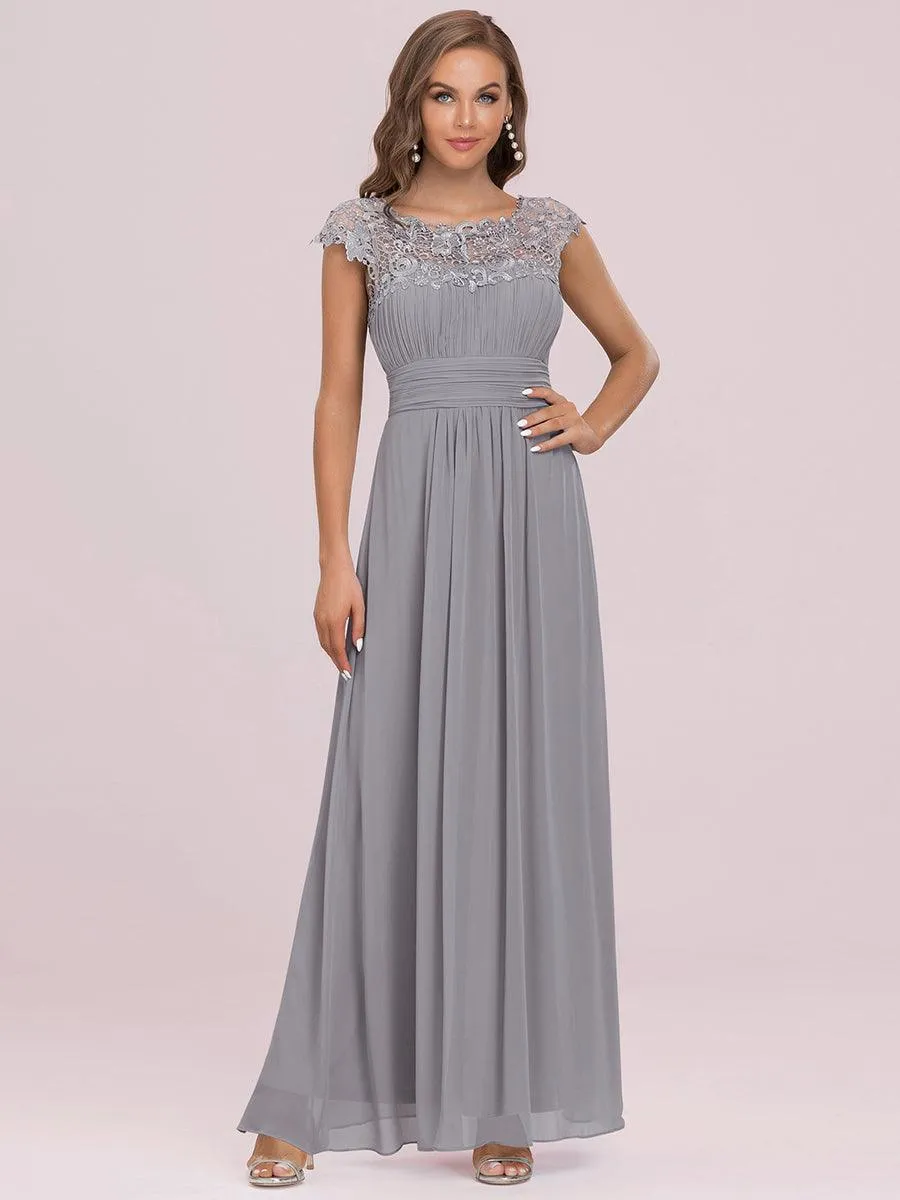 Robe de demoiselle d'honneur Maxi longue à taille Empire A Line