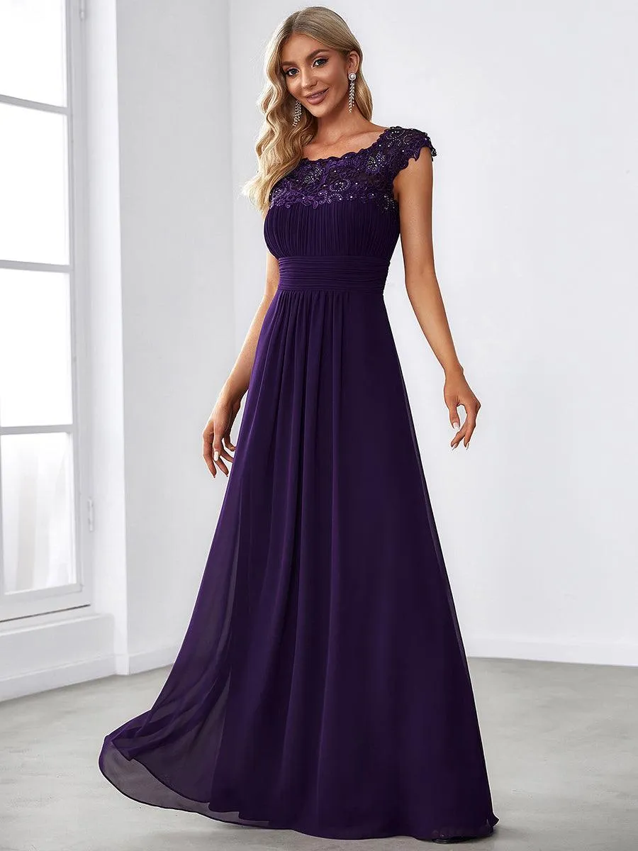 Robe de demoiselle d'honneur Maxi longue à taille Empire A Line