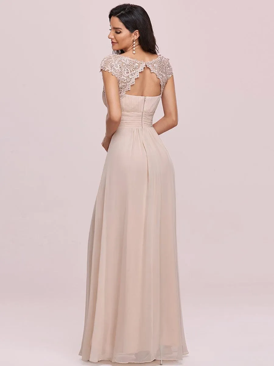 Robe de demoiselle d'honneur Maxi longue à taille Empire A Line